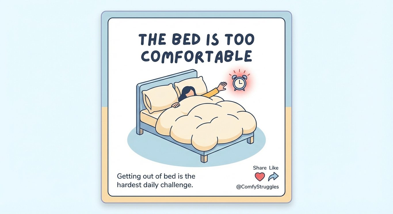 The Bed Is Too Comfortable sample output variant