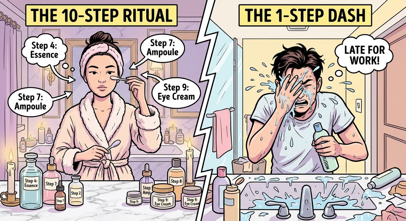Skincare Routine vs Reality