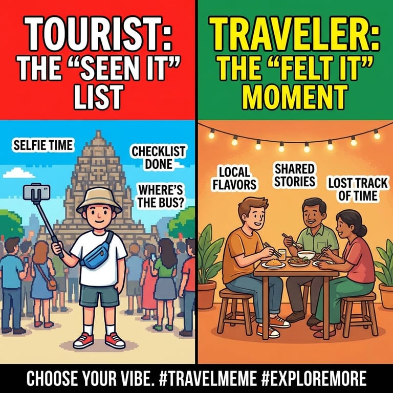 Tourist vs Traveler Vibes sample output variant
