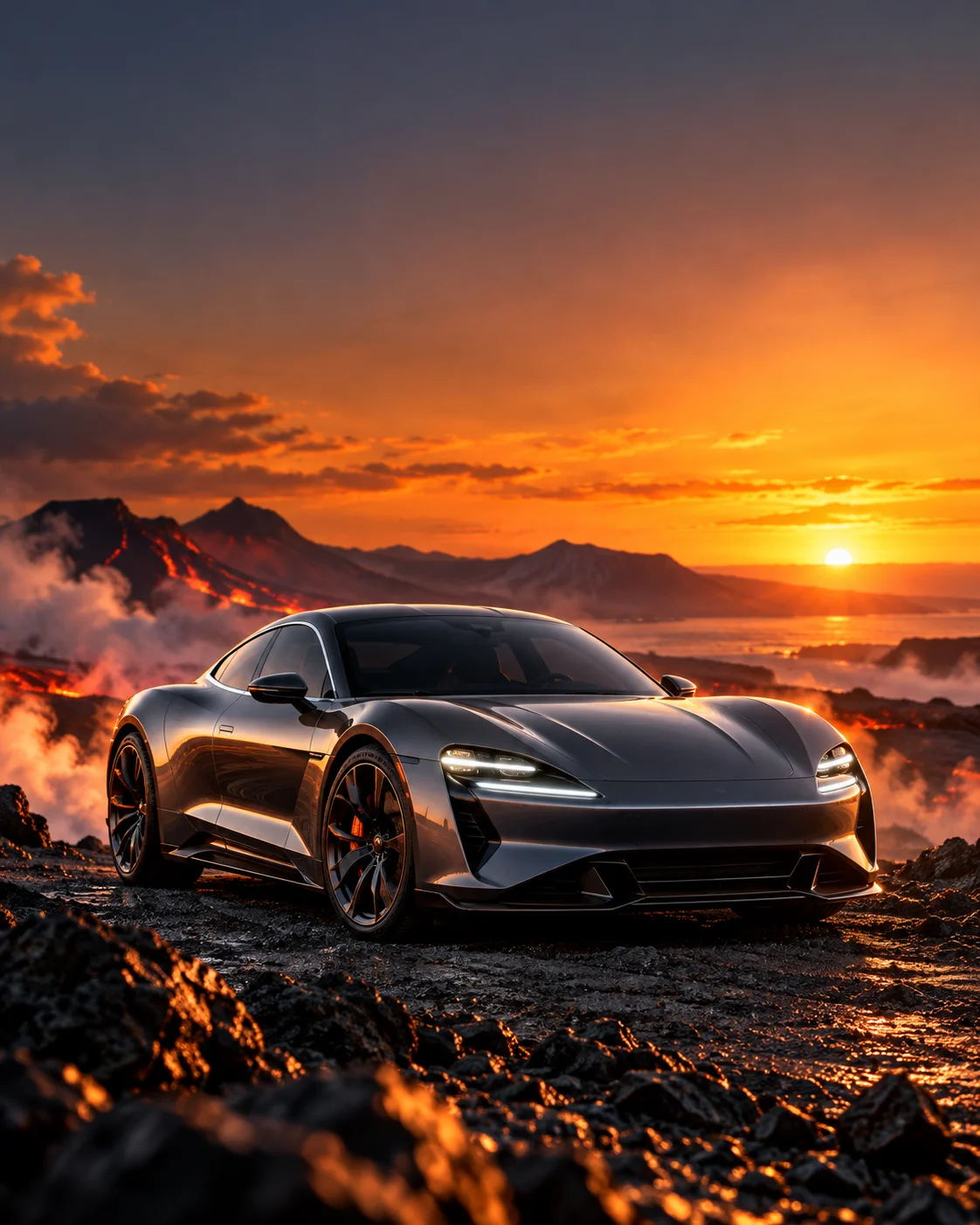 Electric Sports Car Poster