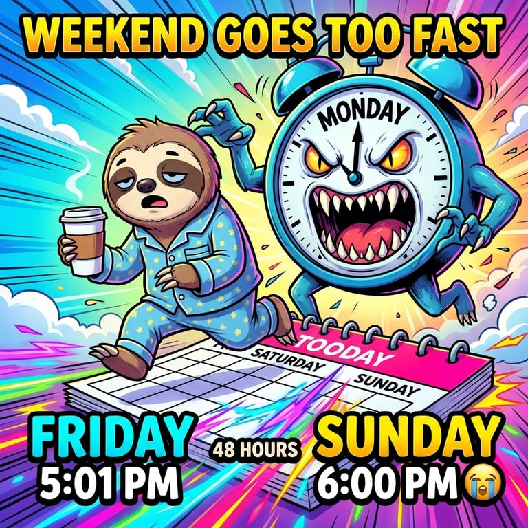 Weekend Goes Too Fast sample output variant