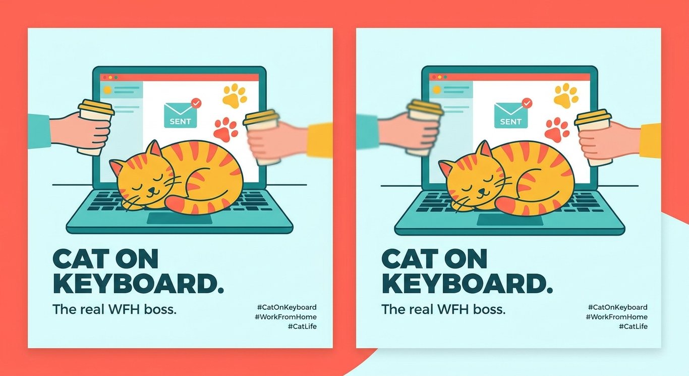 Cat Sitting on Keyboard During Work sample output variant