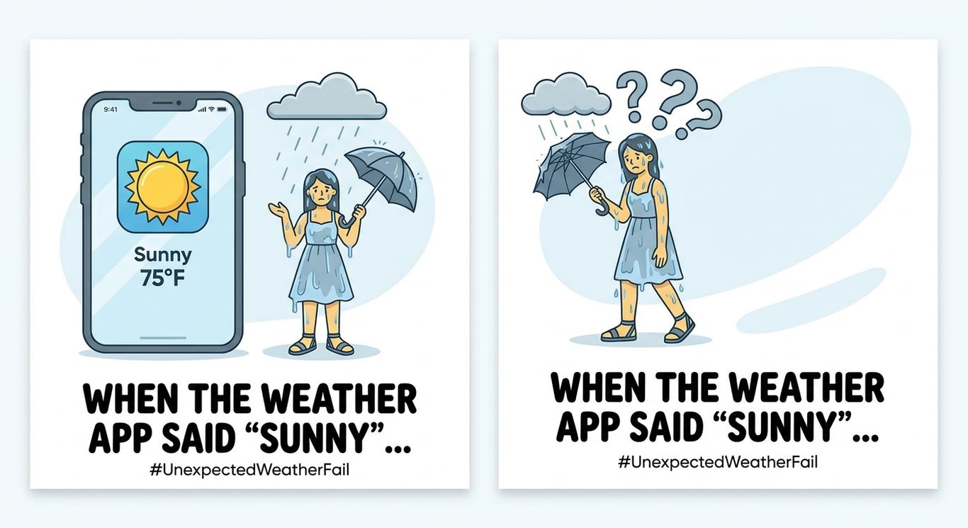 Unexpected Weather Outfit Fail sample output variant